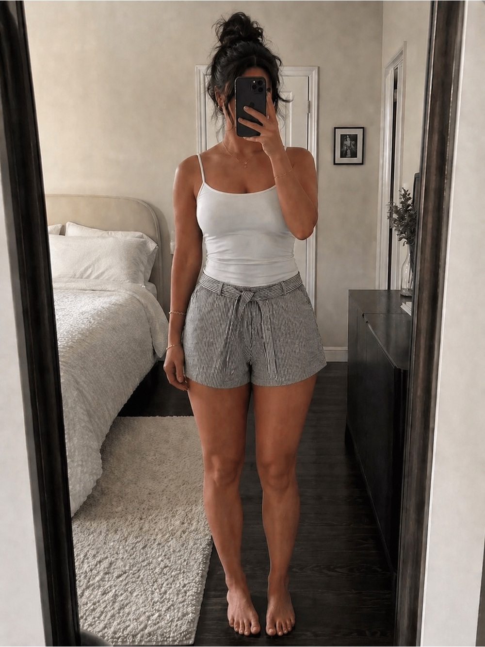 NWT Banana Republic Seer Sucker Navy Pinstripe Tie Shorts